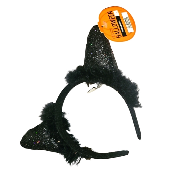 Other - Cat Ears Black Sparkle Halloween Ears